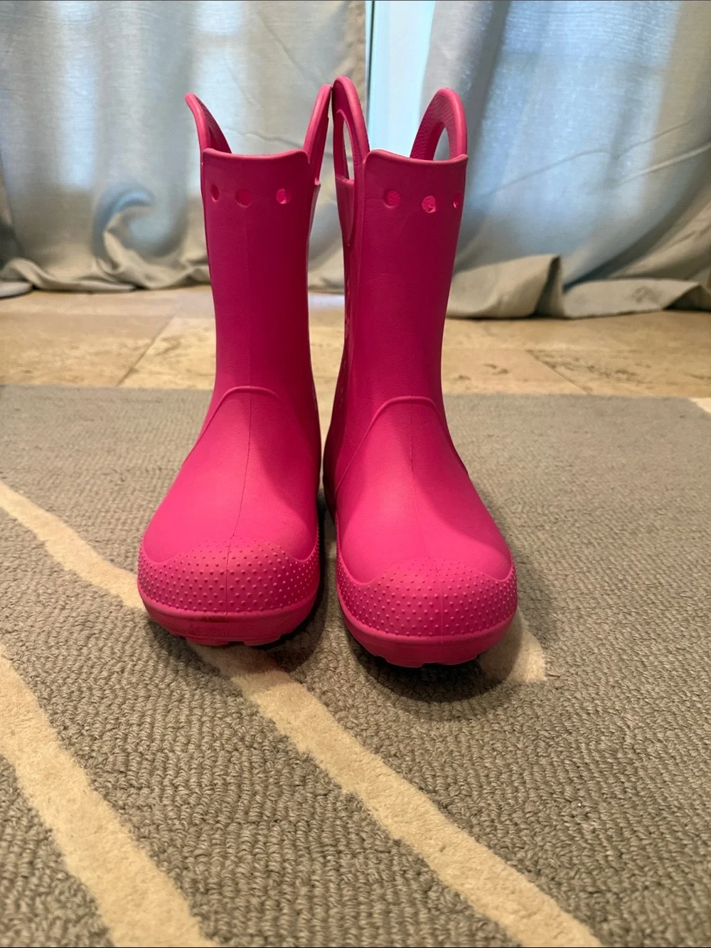 CROCS Kids Tall Fuchsia Pull-On Rain Boots
